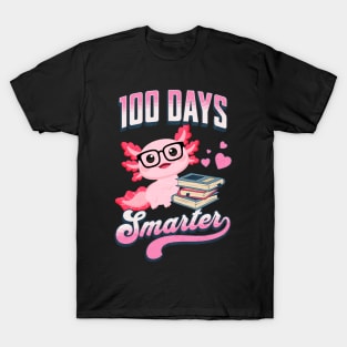 Kawaii Axolotl "100 Days Smarter" T-Shirt